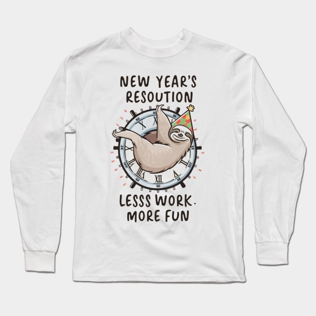 New years resolution, less work more fun. Long Sleeve T-Shirt by HENZIK